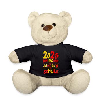 School Child 2025 Young Girls School Enrollment 2025 Decoration - Teddy Bear - black - Front