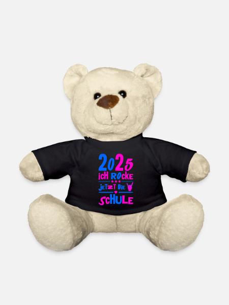 Schulkind 2025 Junge Mädchen Einschulung 2025 Deko - Teddy - Schwarz
