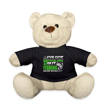 Fishing Solves All Problems - Teddy Bear - black - Front