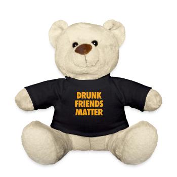 Lustige Betrunkene Freunde Materie Trinken - Teddy - Schwarz - Vorne