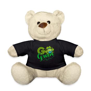Earth Day Go Green Happy Earth - Teddy Bear - black - Front