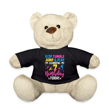 Gymnastics Birthday 7 years - Teddy Bear - black - Front