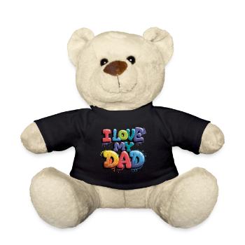 Ich Liebe Meinen Papa Buntes Verspieltes Design - Teddy - Schwarz - Vorne