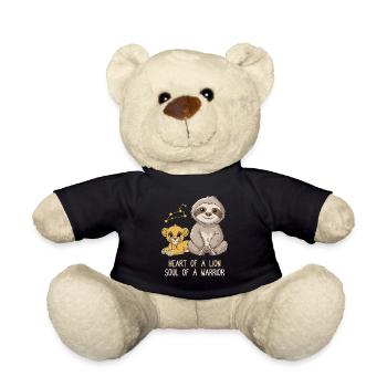 Signe du zodiaque Lion paresseux Cœur d’une âme Lion - Nounours - noir - Devant