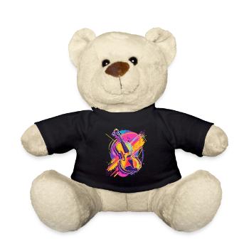 Violin Cartoon - Teddy Bear - black - Front