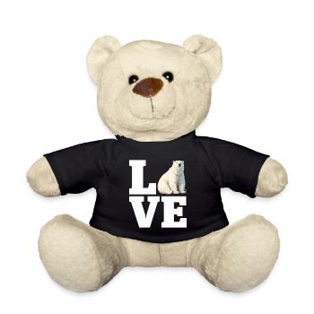 Love Funny Polar Bear White Marine Mammal Arctic - Teddy Bear - black - Front