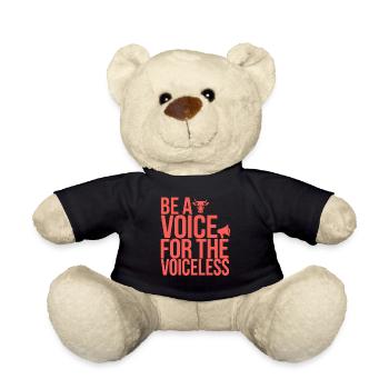 Be a voice for the voiceless vegan - Teddy Bear - black - Front