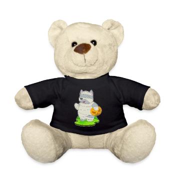 Cat Halloween Mummy - Teddy Bear - black - Front
