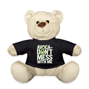 Avocado Lover: Vegan Vegetarian Fun - Teddy Bear - black - Front