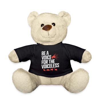 Be a voice for the voiceless vegan - Teddy Bear - black - Front