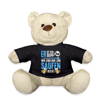 Junggesellenabschied Männer T-Shirt JGA Poltern - Teddy - Schwarz - Vorne
