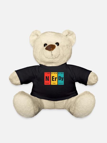 Nerdy Elements Nerd Scientist Retro Funny - Teddy Bear - black
