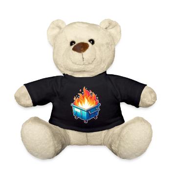 Burning garbage can - Teddy Bear - black - Front