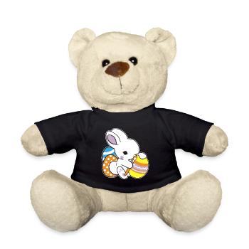 Osterhase Bemalt Ostereiger Eierbemalen Eiersuche - Teddy - Schwarz - Vorne