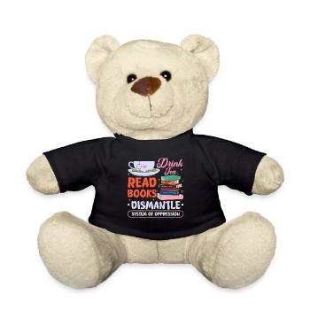 drink tea read books dismantle system Design - Teddy Bear - black - Front