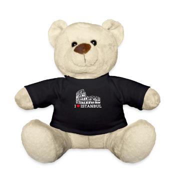 I Love Istanbul Kolosseum Liebhaber Herz Flagge Türkei - Teddy - Schwarz - Vorne