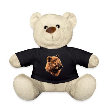 Wombat Australia Marsupial Cute Wombat - Teddy Bear - black - Front