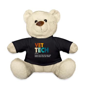 Vet Tech Funny Definition Veterinary Medicine Pet - Teddy Bear - black - Front