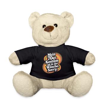 70er Jahre Kostüm Ist In Der Wäsche 70s Party 70er - Teddy - Schwarz - Vorne