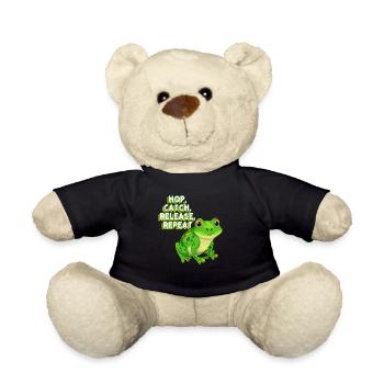 Hop Catch Release Repeat Frosch Humor - Teddy - Schwarz - Vorne