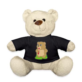 Bär Flasche Bier - Teddy - Schwarz - Vorne