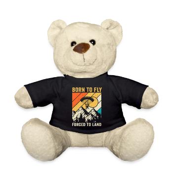 Born To Fly Gezwungen zu Landen Motorschirm - Teddy - Schwarz - Vorne
