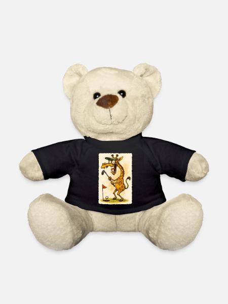 Golf Giraffe in Cartoon Madness – Funny Animal - Teddy Bear - black