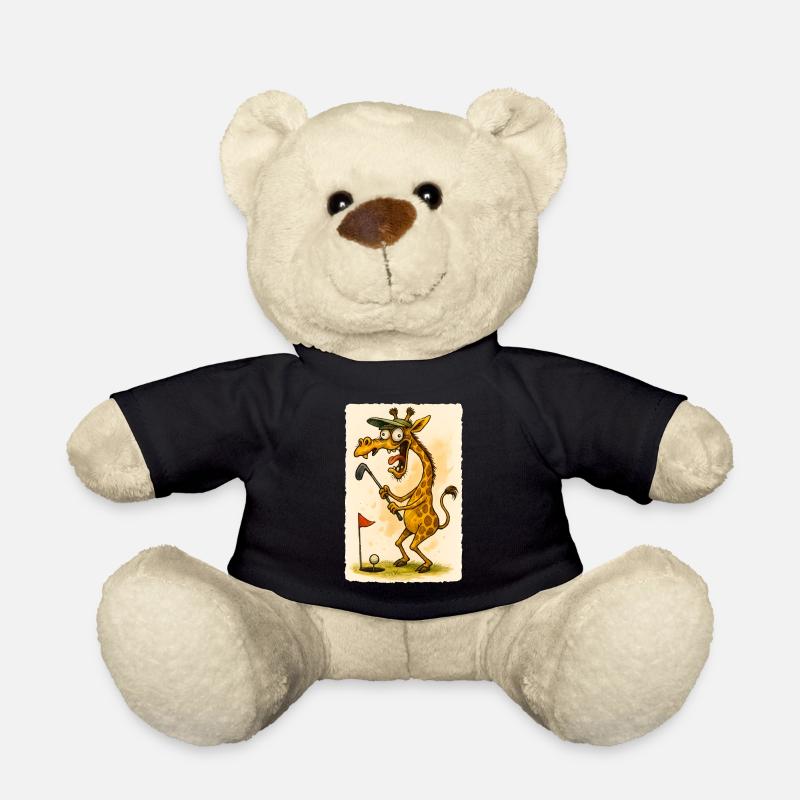 Golf Giraffe in Cartoon Madness – Funny Animal - Teddy Bear - black