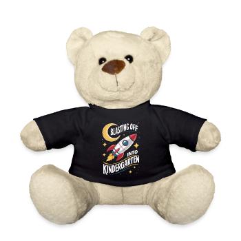 Blasting Off Into Kindergarten Back to School - Teddy Bear - black - Front
