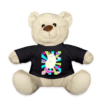 Licorne Licornes Chat Chat Rétro Enfants - Nounours - noir - Devant