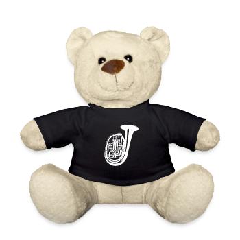 Tuba Drawing - Teddy Bear - black - Front