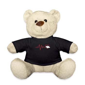 Cornhole Spieler Herzschlag Liebe - Teddy - Schwarz - Vorne