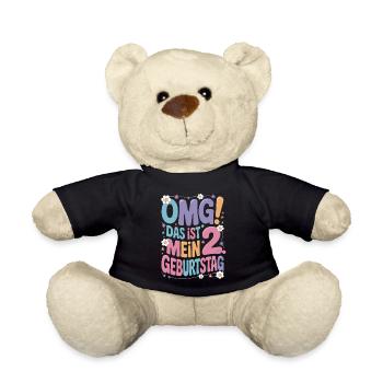 2. Geburtstag Mädchen Das Ist Mein 2. Geburtstag - Teddy - Schwarz - Vorne