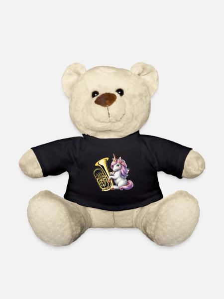 Einhorn spielt Euphonium Euphoniumspieler - Teddy - Schwarz