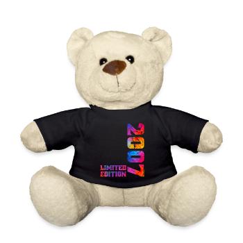 18 Ans Né en 2007 18ème Anniversaire Garçon Fille - Nounours - noir - Devant