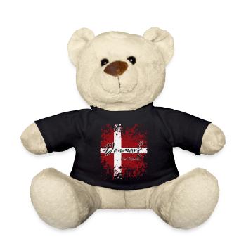 Drapeau du Danemark, fierté danoise - Nounours - noir - Devant