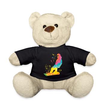 Snowboarder Snowboarding Snowboard - Teddy Bear - black - Front