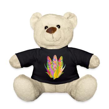 Farbenfrohes Gemüse-Mais Design im Pop-Art-Stil - Teddy - Schwarz - Vorne