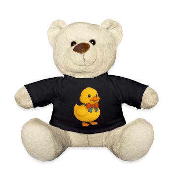 Duck with bow - Teddy Bear - black - Front
