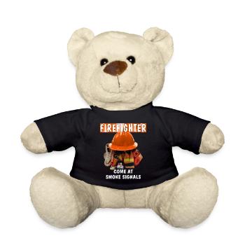 FIREFIGHTER COME AT SMOKE SIGNALS - Teddy Bear - black - Front