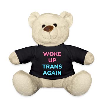 Wieder trans aufgewacht - trans pride - Teddy - Schwarz - Vorne