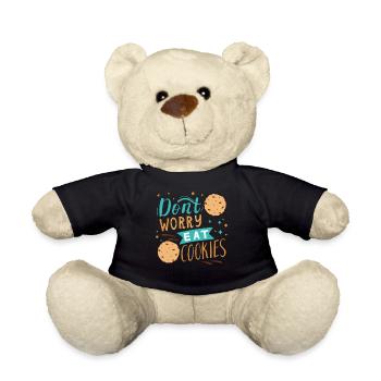 Ne vous inquiétez pas et mangez des biscuits - Nounours - noir - Devant