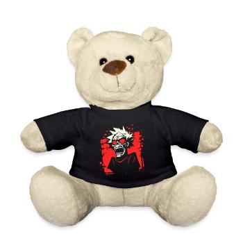 Style de bande dessinée zombie hurlant avec des yeux rouges - Nounours - noir - Devant