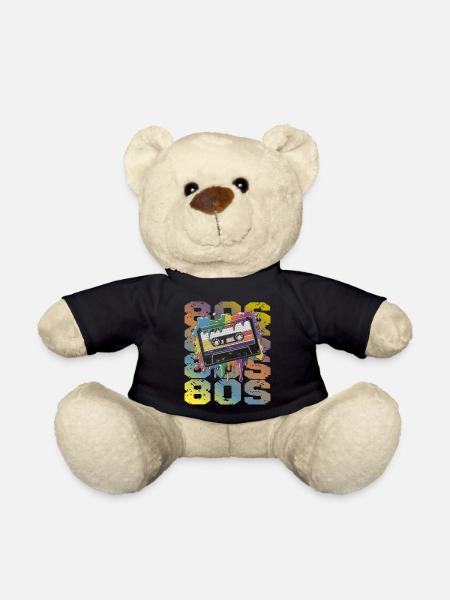 80s Retro Kassette Regenbogen Nostalgie - Teddy - Schwarz