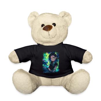 Tattoo Anime Girl – Neon Streetstyle Manga Woman - Teddy - Schwarz - Vorne