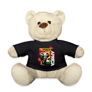 Africa Elephant Nature Adventure Wilderness Safari - Teddy Bear - black - Front