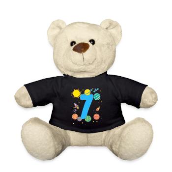 Galactic Adventure for the 7th Birthday - Teddy Bear - black - Front