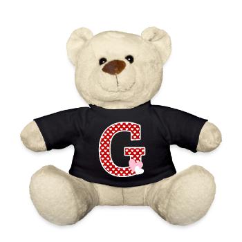 Letter g heart - Teddy Bear - black - Front