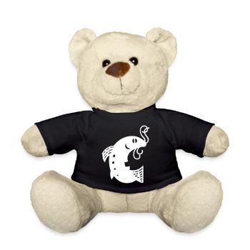 Fish on the hook white Vectorgraphic - Teddy - Schwarz - Vorne