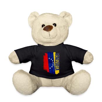 Vertikale venezolanische Flagge, ich liebe Venezuela - Teddy - Schwarz - Vorne